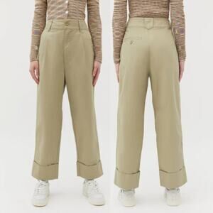 Urban Outfitters Tan Wide-Leg Trousers